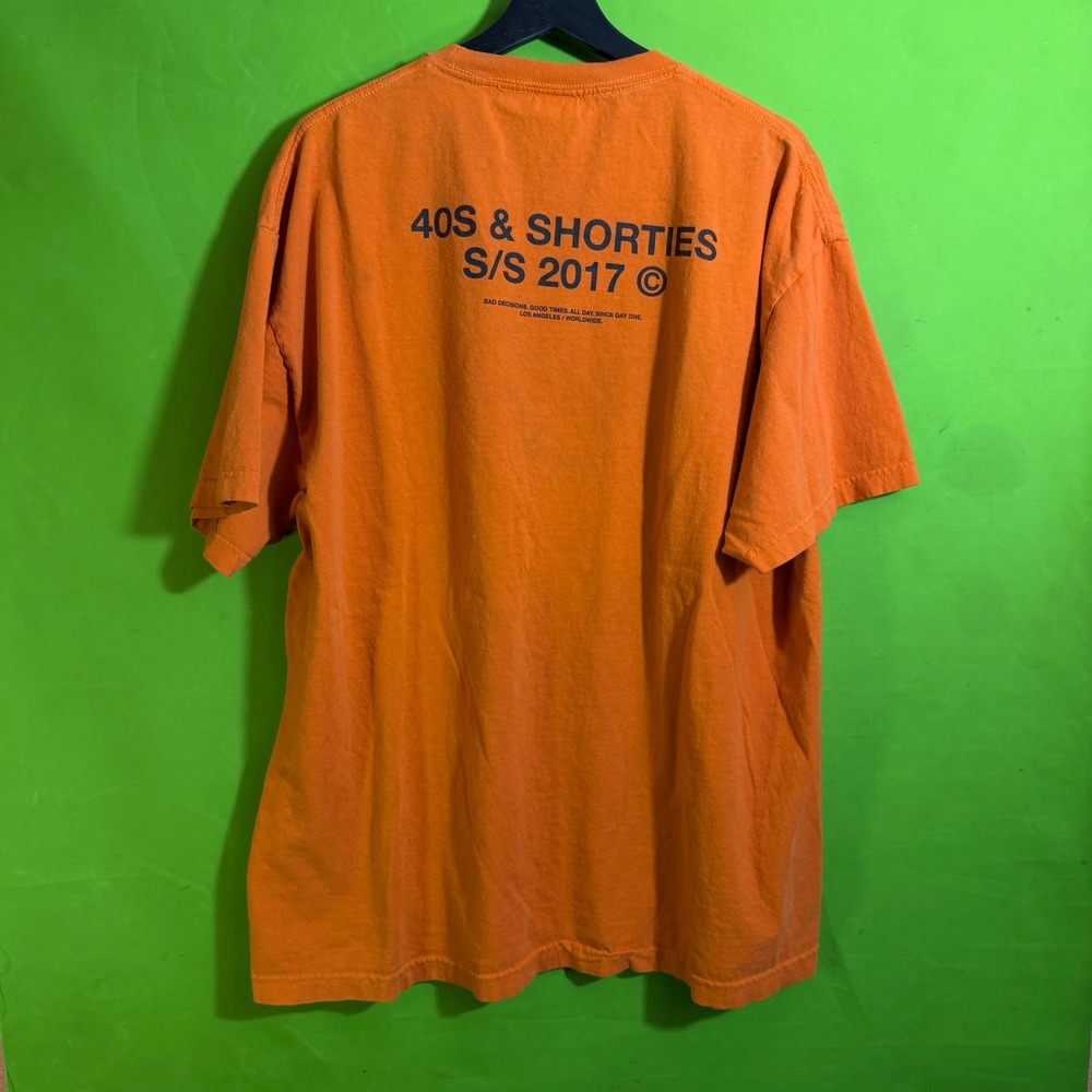 40s & Shorties SS 2017 Orange Graphic T-Shirt Mens 2XL Streetwear Los Angeles